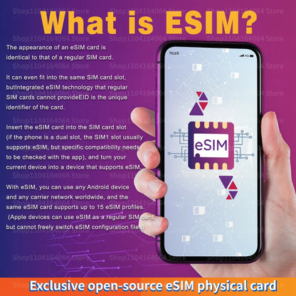 Open Source eSIM Physical Card EasyEUICC Unlimited Write Storing 30 Sets of Phone Numbers the Same as the 5ber Premium Version
