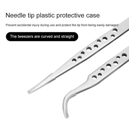 Industrial Tweezers Precision Anti-static Magnetic Soldering Stainless Steel Curved Tip Tweezers CPU IC Repair Clips Hand Tool