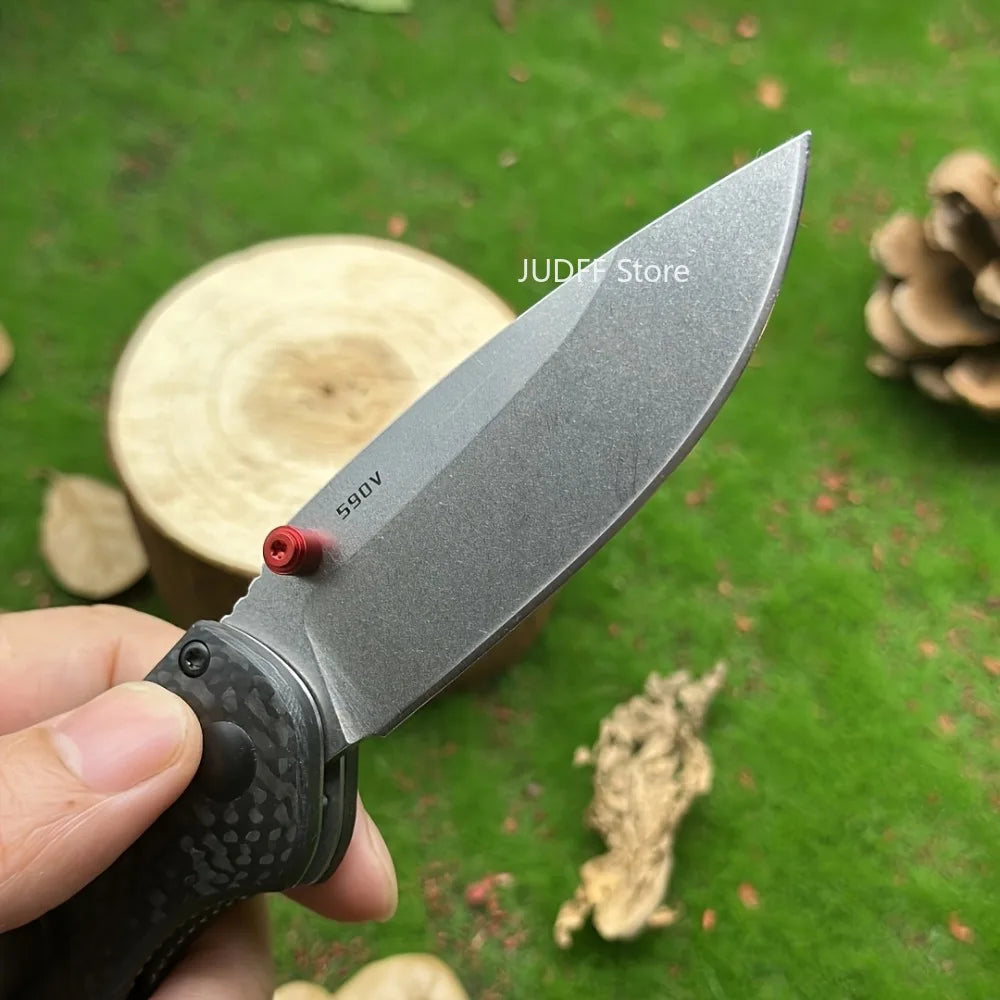 Mini Freek BM 565 Carbon Fiber Handle Portable Foldable Cutting Tool Multi-purpose Utility Camping EDC Hiking Trekking Premium Folding Pocket Knife