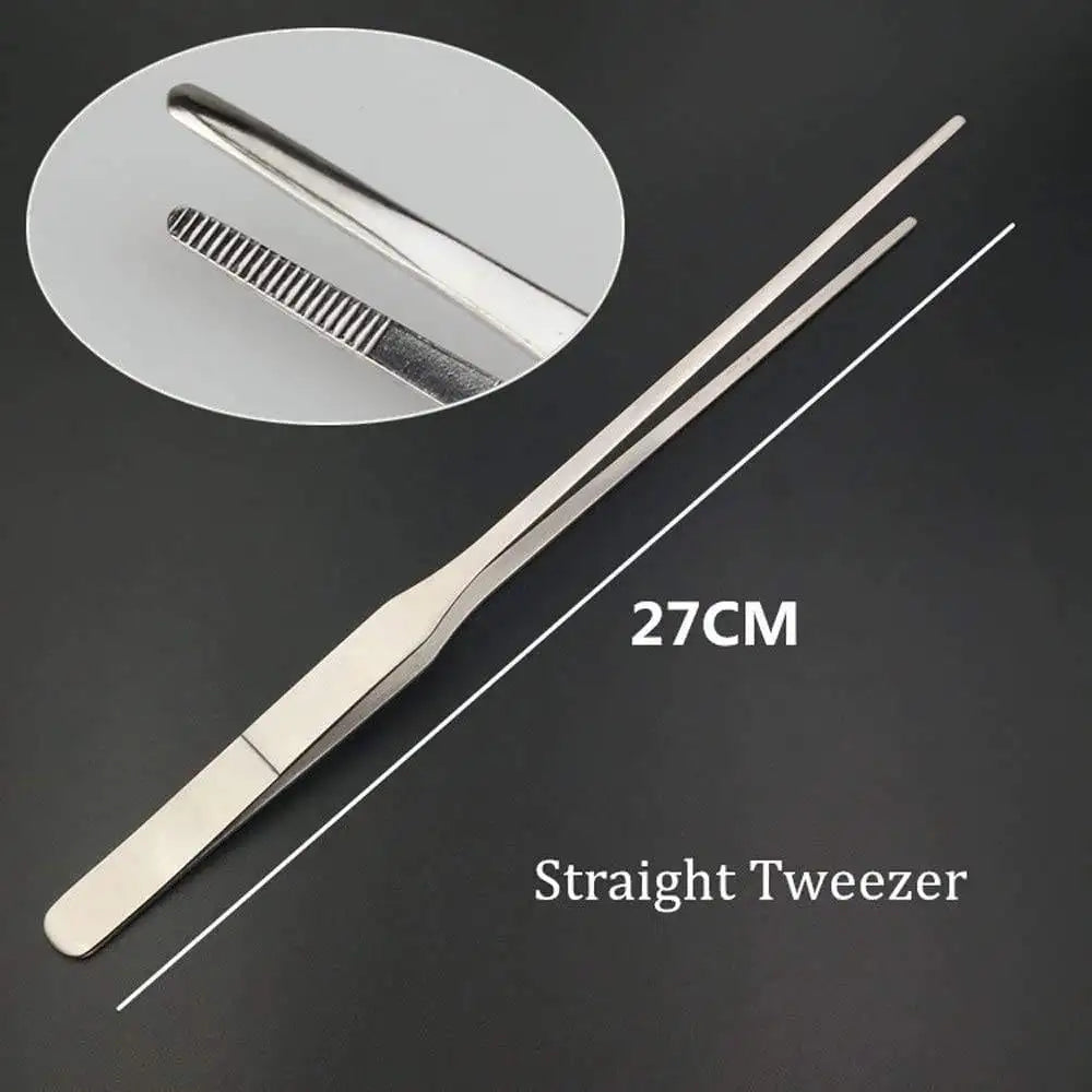 1pc Straight/Elbow Stainless Steel Tank Tweezers Pliers Aquarium Tool Fish Tank Aquatic Plants Forceps Clip for Cleaning Tool