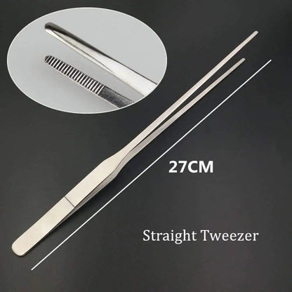 1pc Straight/Elbow Stainless Steel Tank Tweezers Pliers Aquarium Tool Fish Tank Aquatic Plants Forceps Clip for Cleaning Tool