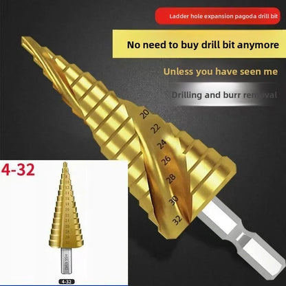 HSS Step Drill Bit 4-12mm 4-20mm 4-32mm Hex Titanium Cone Hole Cutter Multifunction Reamer Plate Iron Aluminum Plate Drilling Me