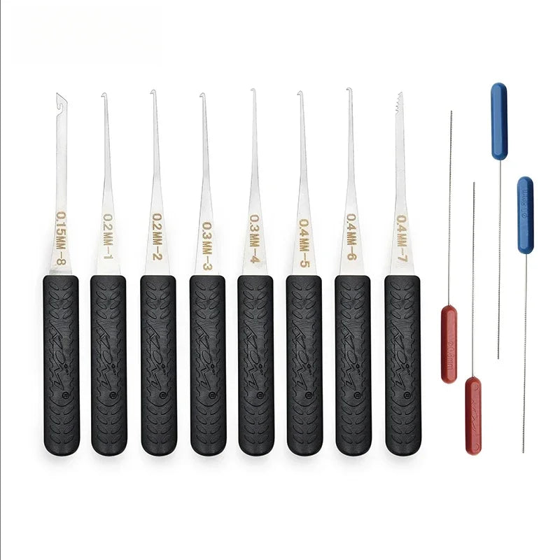 10/12PCS Lock Pick Set Locksmith Extractor Tools Broken Key Auto Extractor Remove Hooks Stainless Steel DIY Hand Tools Hardware