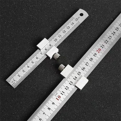 New Protable Accurate Positioning Woodworking Tools Carpentry Steel Ruler Positioning Limit Block Measuring Marking Gauge