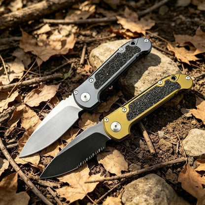 EDC Portable Folding Knife D2 Blade Aluminum Handle Closes Nicely Daily Box Opening Outdoor Hiking Camping Fishing Mountain Climbing Survival Rescue Multi‑functional High Hardness Wear‑resistant Tool