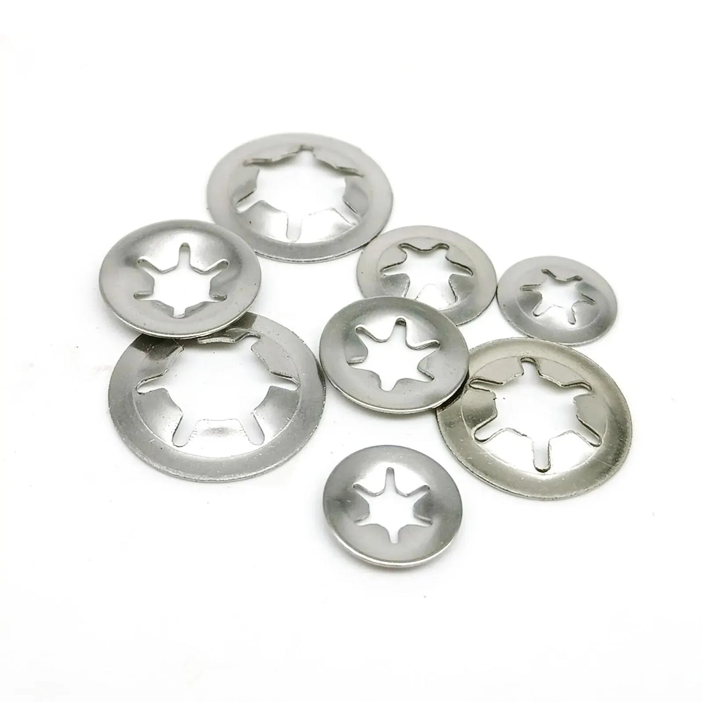 350pcs M2.5-M10 External Circlip Self-Locking Retaining Clip Push On Shaft Bearing Snap Ring Washer Kit Set 304 Stainless Steel