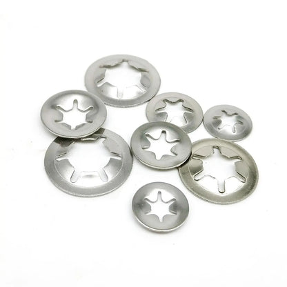 350pcs M2.5-M10 External Circlip Self-Locking Retaining Clip Push On Shaft Bearing Snap Ring Washer Kit Set 304 Stainless Steel