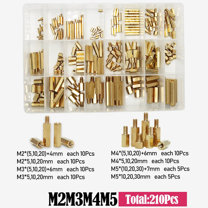 Brass M2 M2.5 M3 M4 PCB Standoffs Kit