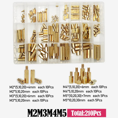 Brass M2 M2.5 M3 M4 PCB Standoffs Kit