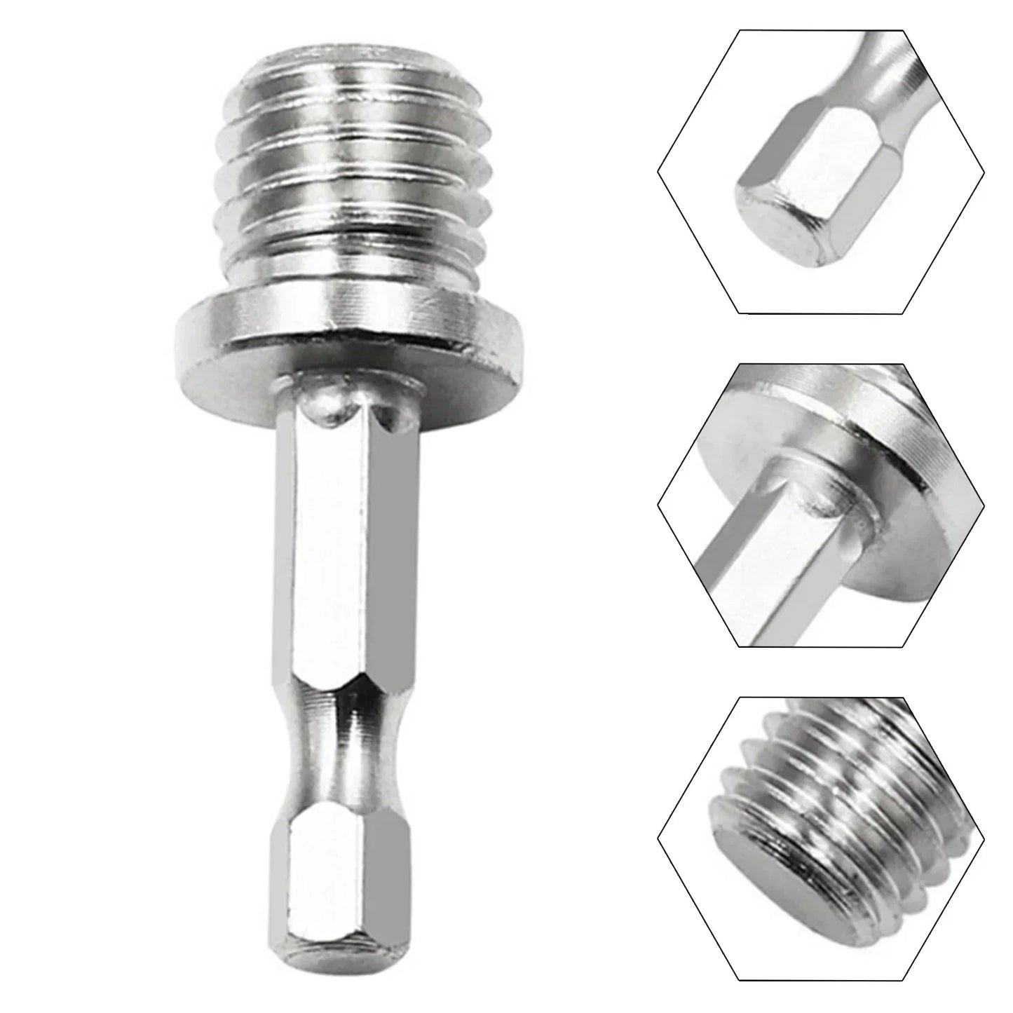 M14 Drill Adapter 1/4 Hex Shank Drill Adapters Screw Thread Connecting Rod Angle Mill Handle Polishing Grinder Electric Tool