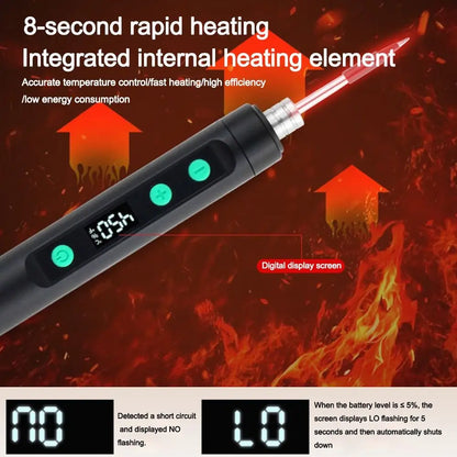 5V/15W Digital Display Soldering Iron Welding Repair Tool Cordless USB Soldering Iron Adjustable Temperature Speed Heating