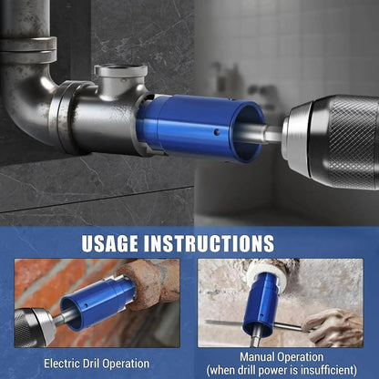 Universal Electric Drill Pipe Breaker Wire Extractor Manual Faucet Angle Valve Remover Tool 4/6 mm 1 inch Connecting Hardware