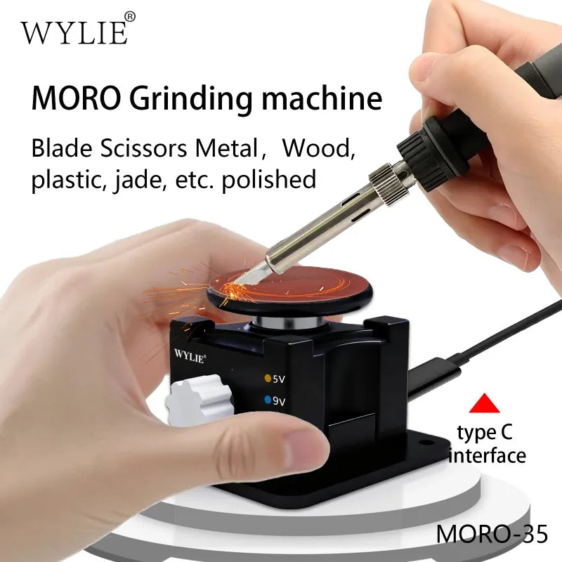 WYLIE MORO-35 Magic Disc Polishing/Grinding Machine for Tweezers Blade Test Probes Repair Tool Metal Wood Jade Grinding Tool