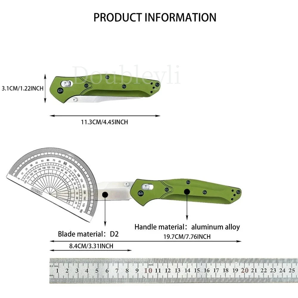 BM 940 Folding Knife with Clip Aluminum Alloy Handle Chef's Knife Meat Cleaver Peeler Multi-purpose Camping Barbecue Knife EDC Knife Good Gift Ideas for Festivals