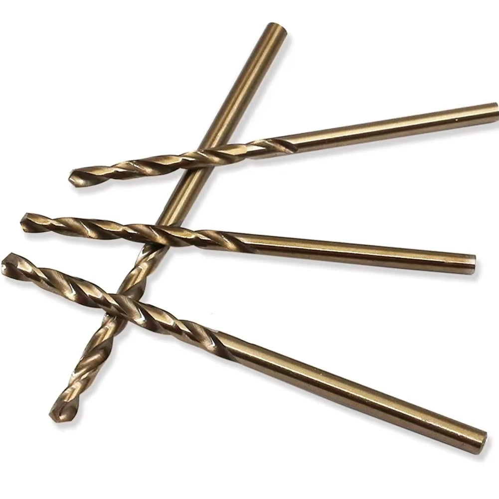 10pcs/set HSS M35 Cobalt Drill Bits 1-3mm for Metal/Stainless Steel - High-Speed Steel Cobalt Coated Drill Bits with Enhanced