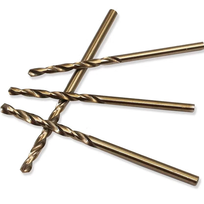 10pcs/set HSS M35 Cobalt Drill Bits 1-3mm for Metal/Stainless Steel - High-Speed Steel Cobalt Coated Drill Bits with Enhanced