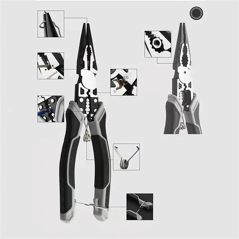 Universal multifunctional diagonal pliers needle nose pliers hardware tools universal wire pliers electrician wire pliers
