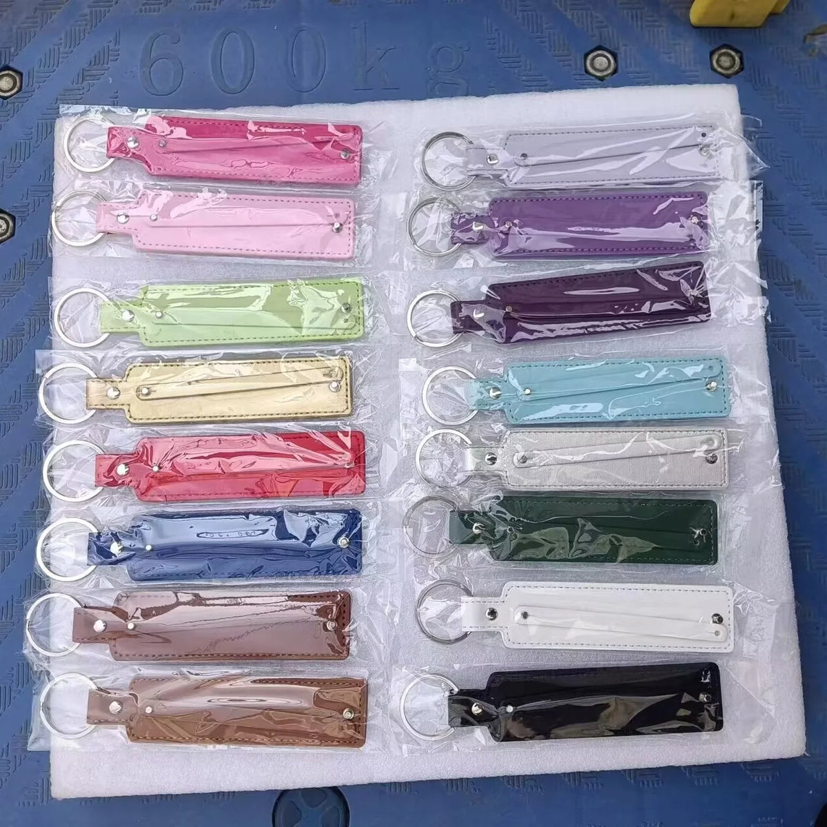 50pcs/lot PU Leather Keychain with 8mm Slide Bar Keyrings Key Holder Fit for 8mm DIY Slide Charms