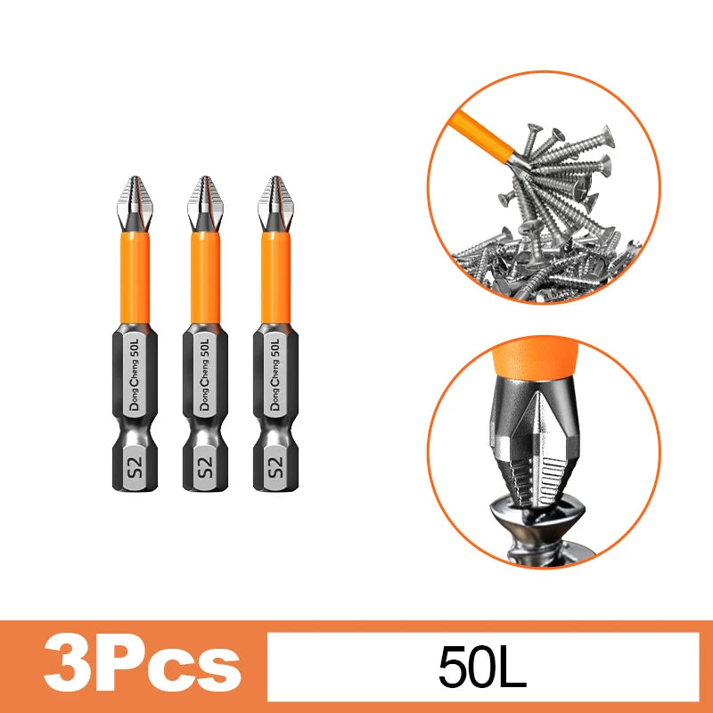 Anti Slip Bits Magnetic Screwdriver Bit Set S2 Alloy Steel Impact Resistance Hex Shank Alloy Steel Bits Suitable for Power Tools