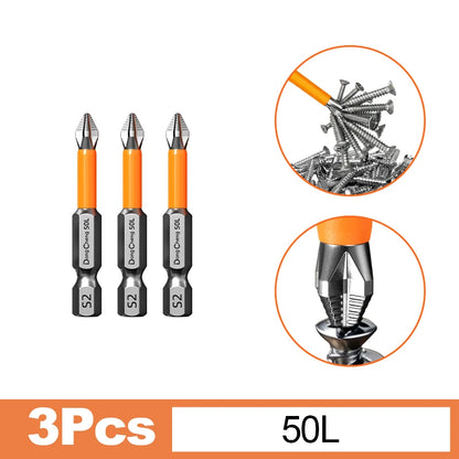 Anti Slip Bits Magnetic Screwdriver Bit Set S2 Alloy Steel Impact Resistance Hex Shank Alloy Steel Bits Suitable for Power Tools