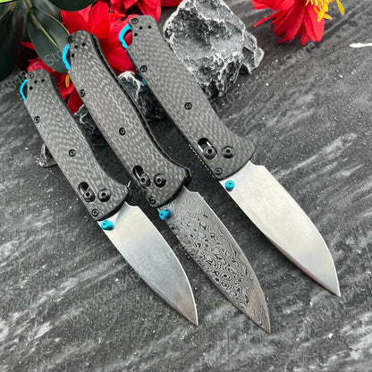 BM 535/533-3 Bugout AXIS LOCK Outdoor Folding Blade Knife Pocket Wilderness Adventure Backpacking Utility Cutter Carbon Fiber Durable Handle Camping Hiking Fishing Compact Tools Gift