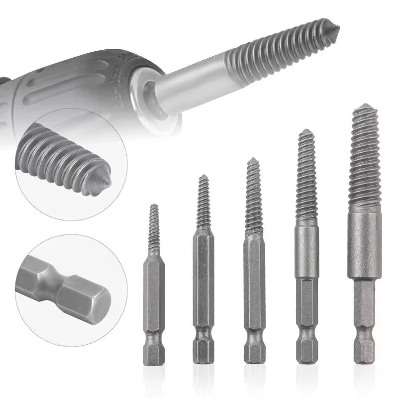 5/10pc Hex Shank Broken Head Screw Extractor Set - Electric Drill Tool Kit for Removing Stripped Screws Screwdriver Extractors
