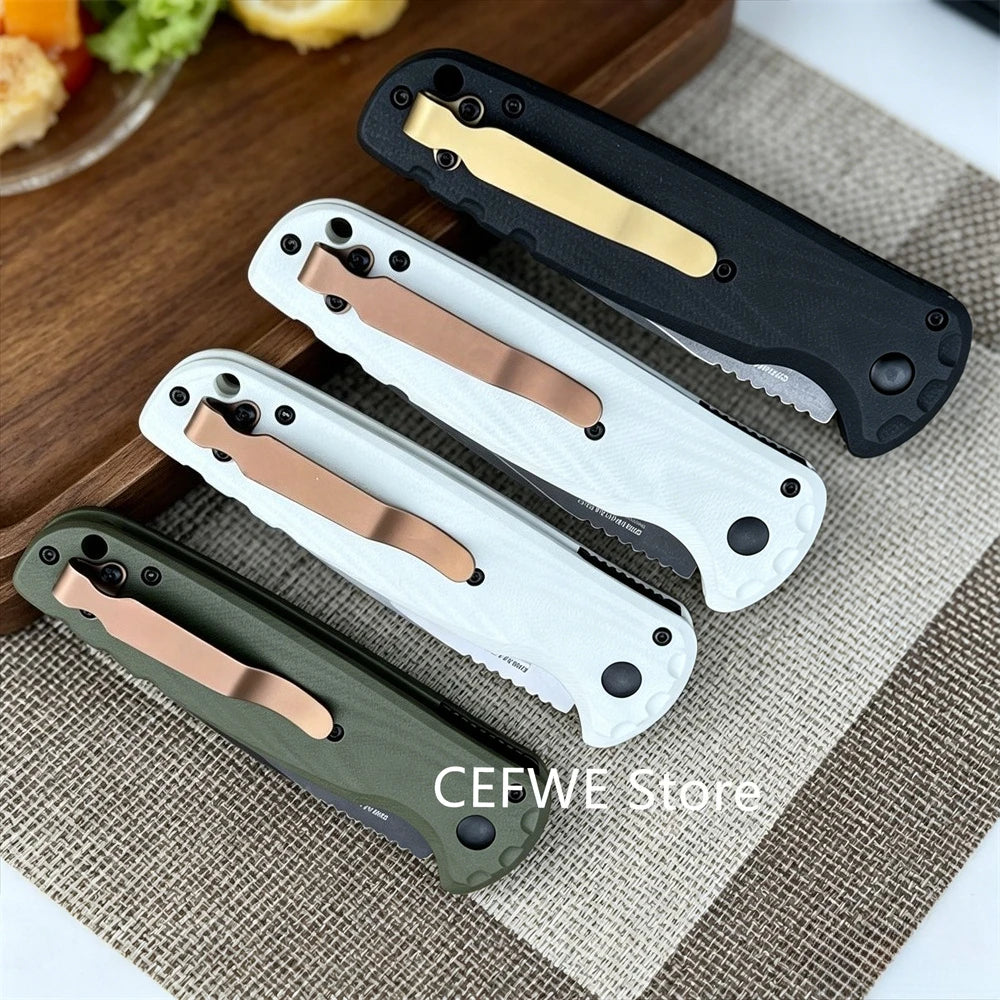 Premium BM 4300BK-02 CLA EDC Pocket Folding Knife D2 Steel Non-slip G10 Handle with Clip Daily Carry EDC Outdoor Camping Gear