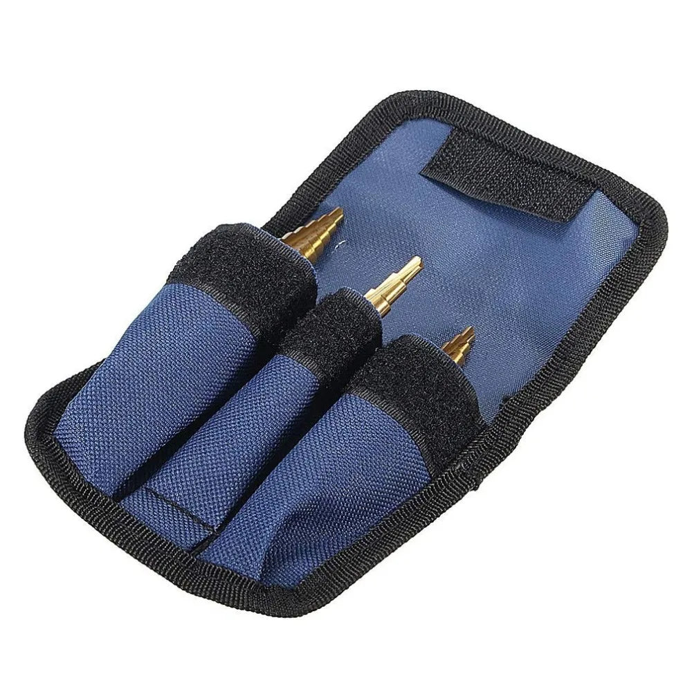 3pc HSS Step Drill Bit Set Cone Hole Cutter Taper Metric 4 - 12 / 20 / 32mm 1 / 4 'Titanium Coated Metal Hex Core Drill Bits