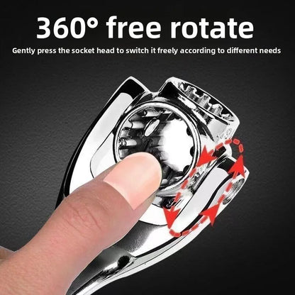 52 in 1 Tools Socket Works Universal Ratchet Spline Bolts Sleeve Rotation Hand Tools 360 Degree Multipurpose Tiger Wrench