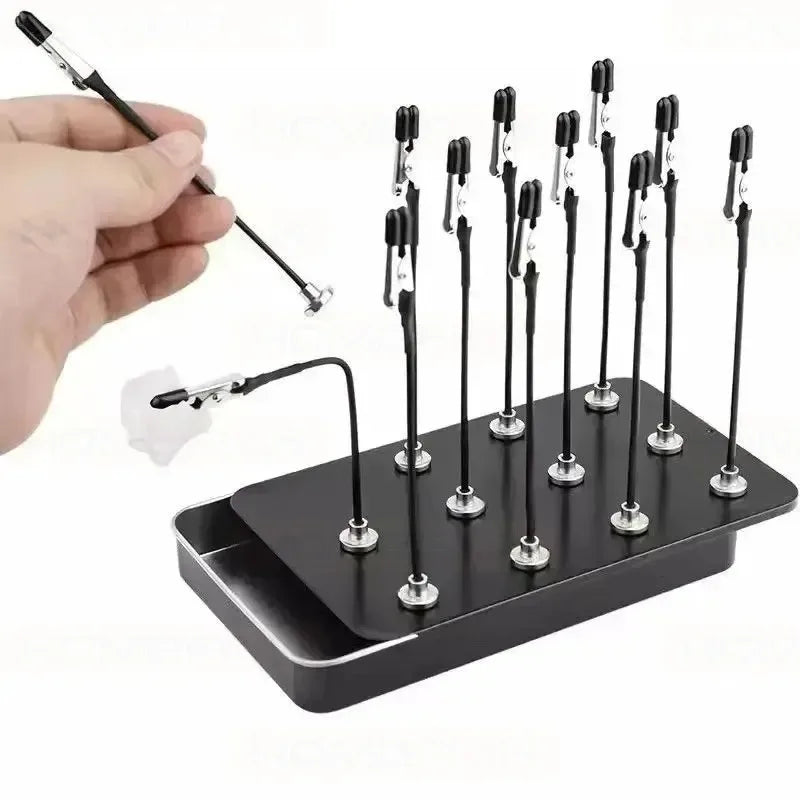 Magnetic PCB Holder Soldering Station 12 Flexible Arms with Storage Box for Electronic Repair Model Assembly Hobby Craft Welding