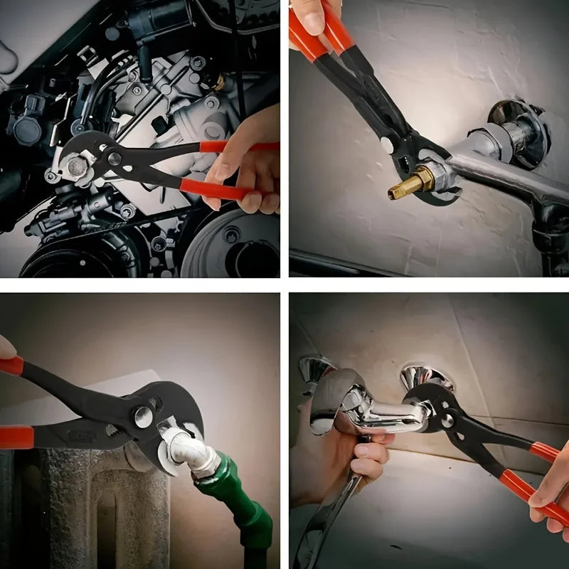 Water Pump Pliers Notch Pliers Self-Locking Pipe Pliers Multifunctional Automatic Adjustment Household Faucet Universal Wrench