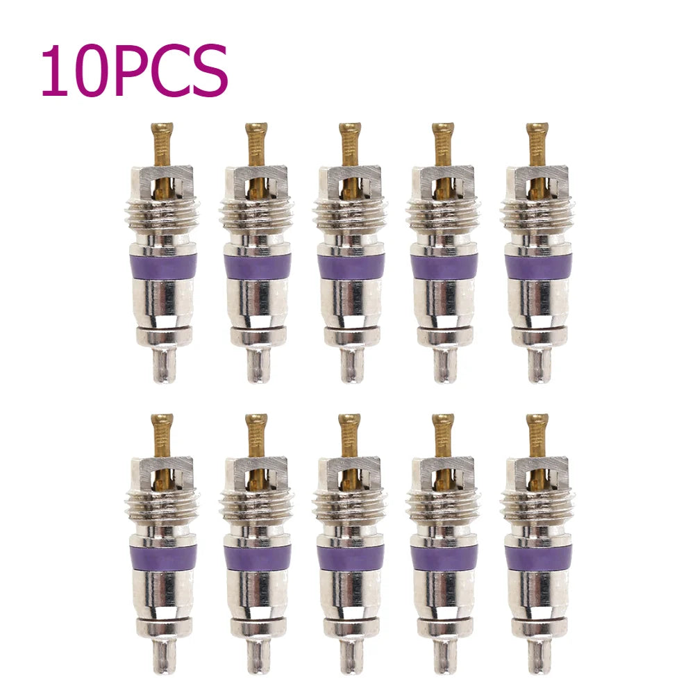 100-10pcs Copper R134a Car A/C Air Conditioning Valve Cores Automobile Universal Exterior Repair Components A/C Valve Cores