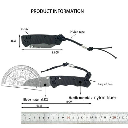BM 290 Multi-color Pocket Folding Knife D2 Steel Blade Outdoor Portable Camping EDC Equipment Multi-function Carving Knife