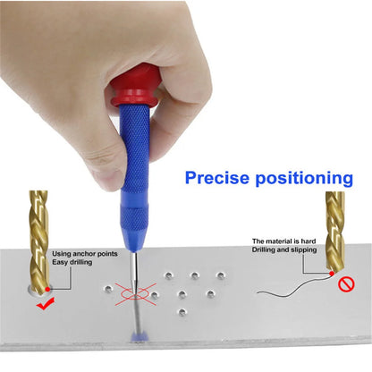 Automatic center punching woodworking marking tool, metal drill bit woodworking pressing teeth fixed-point punching marking tool