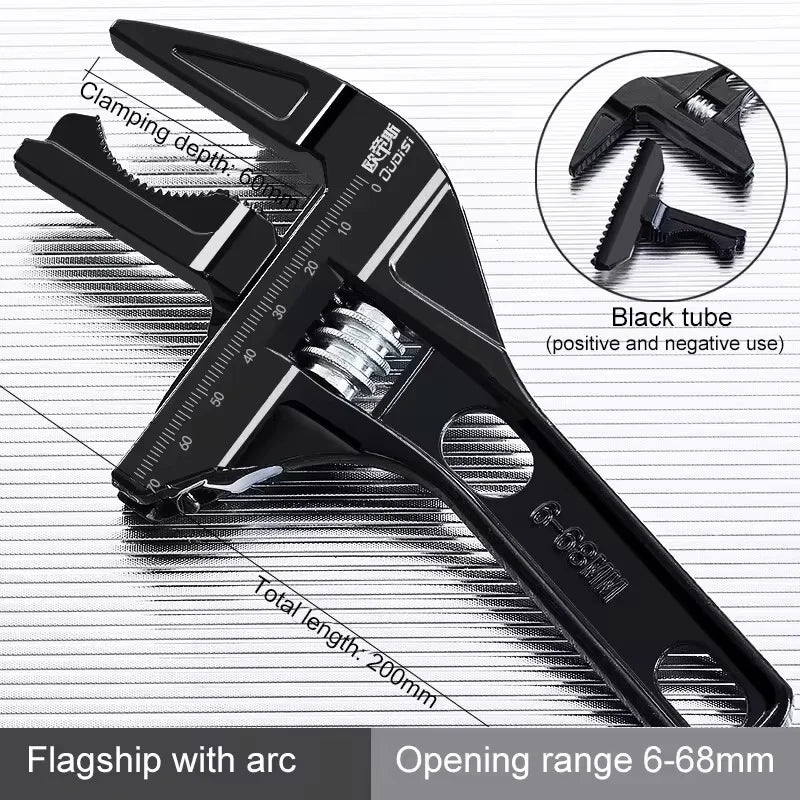 Multifunctional Bathroom Wrench High Carbon Steel Short Handle Wrench Large Opening Faucet Sink Water Heating Installation Tool