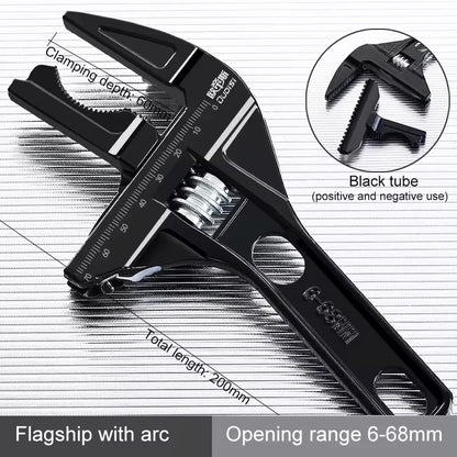 Multifunctional Bathroom Wrench High Carbon Steel Short Handle Wrench Large Opening Faucet Sink Water Heating Installation Tool