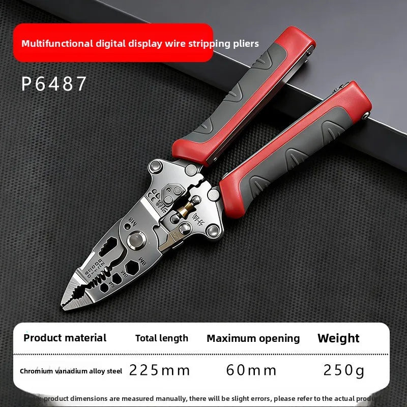Foldable Wire Stripping Pliers Crimping Tool - Multifunctional Electrician Pliers, Professional-Grade Electrician Tool