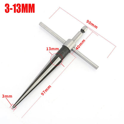 T Handle Tapered Tool Drill Bit Bridge Pin Hole Hand Held Reamer 6 Flute Chamfer Reaming Woodworker Cutting Tool Core  5-16mm