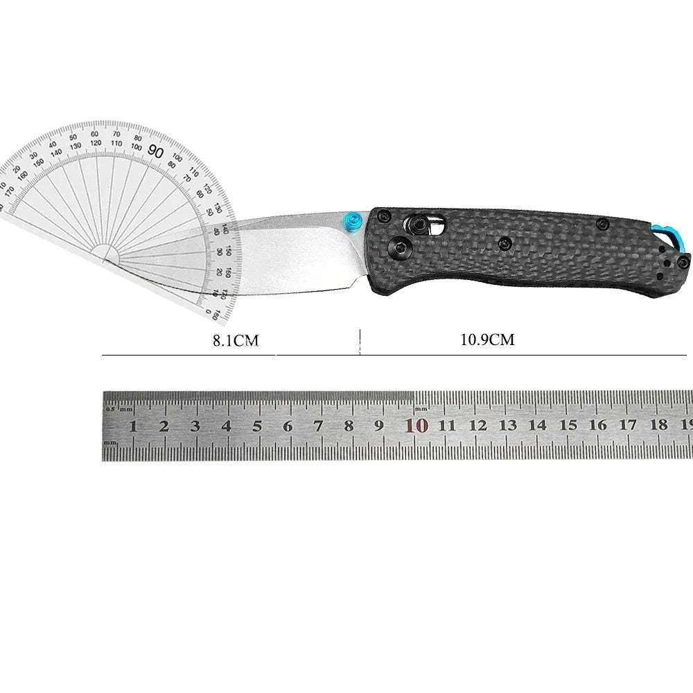 BM 535/533-3 Bugout AXIS LOCK Outdoor Folding Blade Knife Pocket Wilderness Adventure Backpacking Utility Cutter Carbon Fiber Durable Handle Camping Hiking Fishing Compact Tools Gift