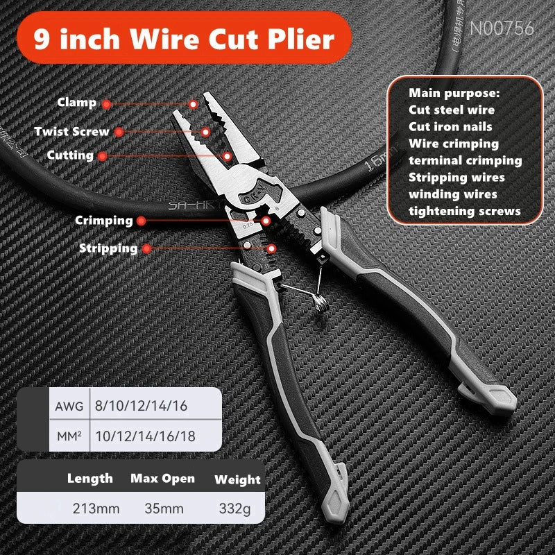 Multifunctional Universal Diagonal Pliers Hardware Wire Cutters Professional Electrician Anti Slip Durable Repair Tools