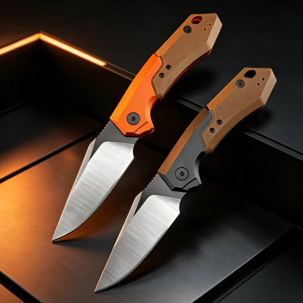 7851 Folding Knife D2 Blade Aluminum Alloy Plus G10 Handle EDC Outdoor Camping Wild Exploration Hiking Survival Rescue Practical Portable Tool