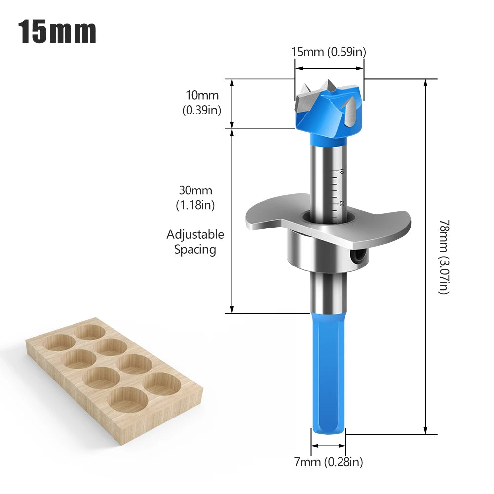 15mm-35mm Cobalt Steel Forstner Drill Bit Set