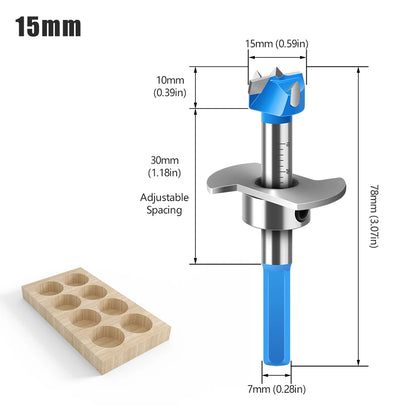15mm-35mm Cobalt Steel Forstner Drill Bit Set