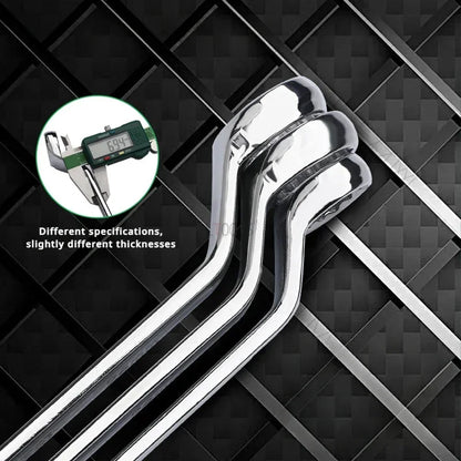 6pc Double Head Plum Blossom Wrench Set, 45° Angle, High-Carbon Steel
