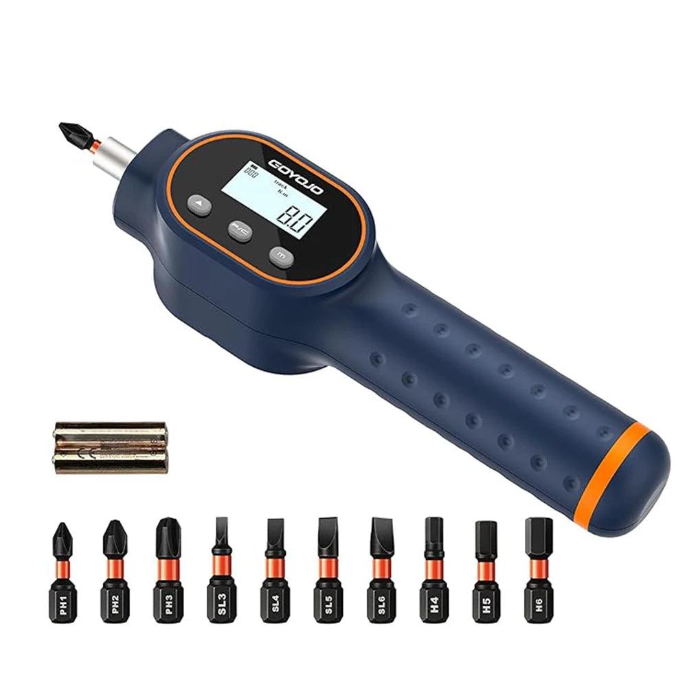 Digital Torque Screwdriver 7.08–70.8 In-lb / 0.8–8 Nm, 1/4' Adjustable Torque Screwdriver Set for Electronics, and Mounting