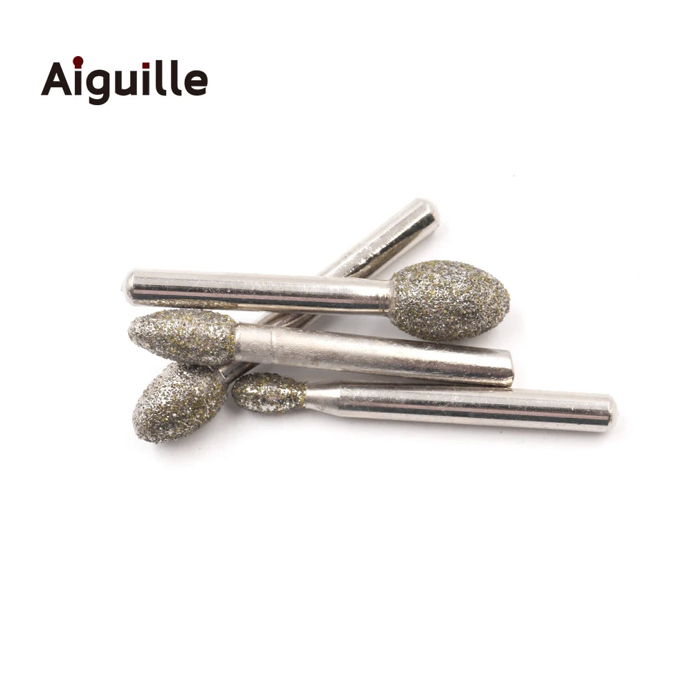 1pc Diamond Grinding Point 6mm Shank 60# Grit Coarse Metal Peeling Burr Rotary Tool Accessory