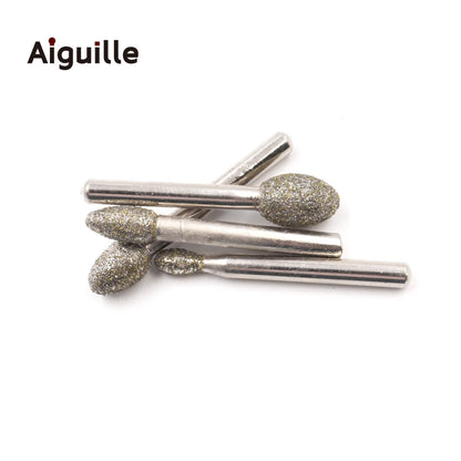 1pc Diamond Grinding Point 6mm Shank 60# Grit Coarse Metal Peeling Burr Rotary Tool Accessory