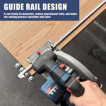 Circular Saw Guide Rail 0-50cm Stainless Steel Adjustable Straight Cut Guide Adjustable Durable for DIY, Carpentry Precision Cut