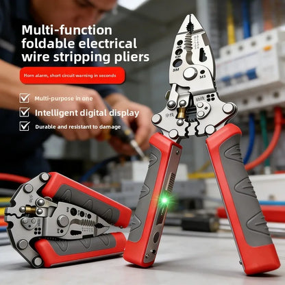 Foldable Wire Stripping Pliers Crimping Tool - Multifunctional Electrician Pliers, Professional-Grade Electrician Tool