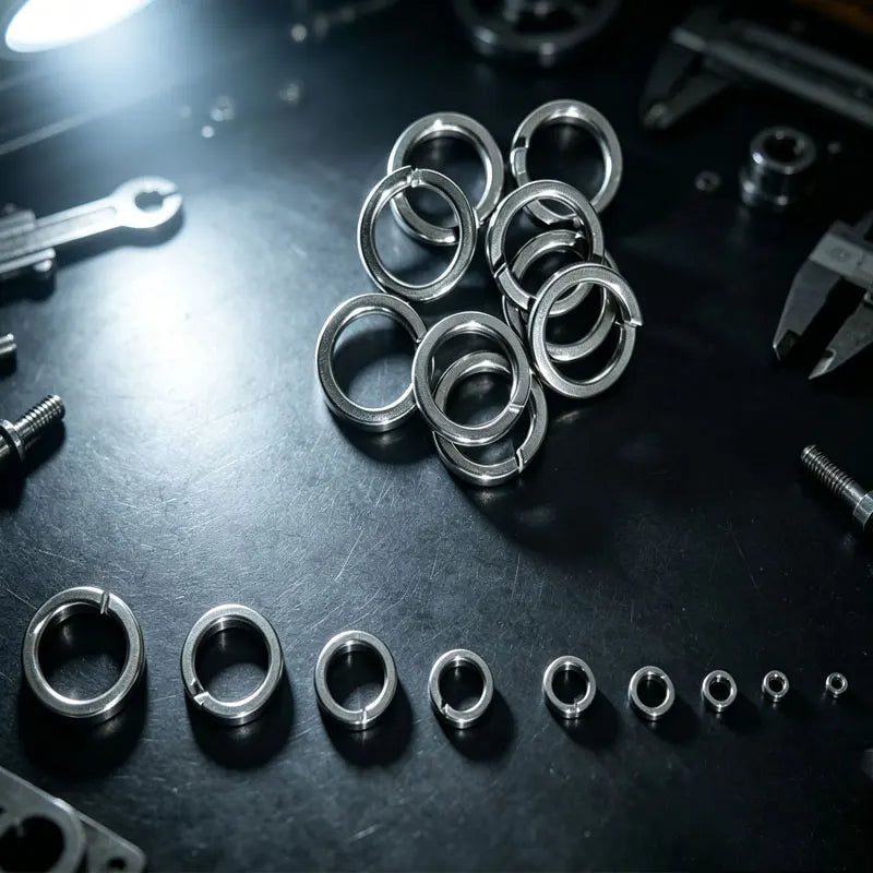 180Pcs Stainless Steel Locking Flat Washers/Spring Washers/Nut Combination Kit, M2 M2.5 M3 M4 M5 M6 M8 M10 Locking Spring Washers, Flat Washers and Nuts Hardware Tool Set, Stainless Steel Anti-Slip Fasteners Multi-Combination Set